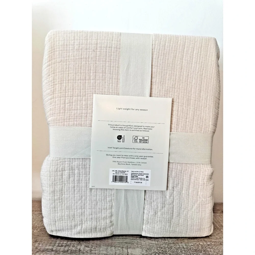 Casaluna Full/Queen Size Rayon Bamboo Blissfull Doublecloth Reversible Blanket - Picture 7 of 7